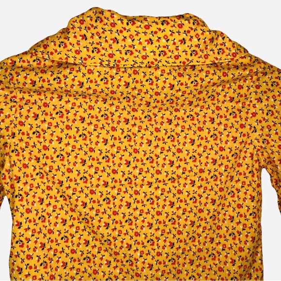 Vintage 70's Growing Girl Perma-Prest Shirt Girls Size 8 Retro Hippy Floral Boxy - Picture 11 of 16